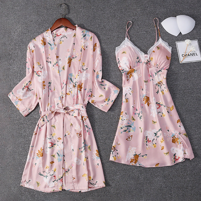 Printed Suspender Nightgown Set