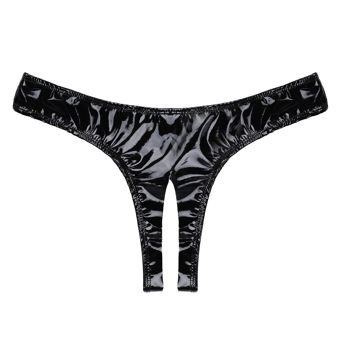 Cutout Bra and Panty Set Shiny Leather Set