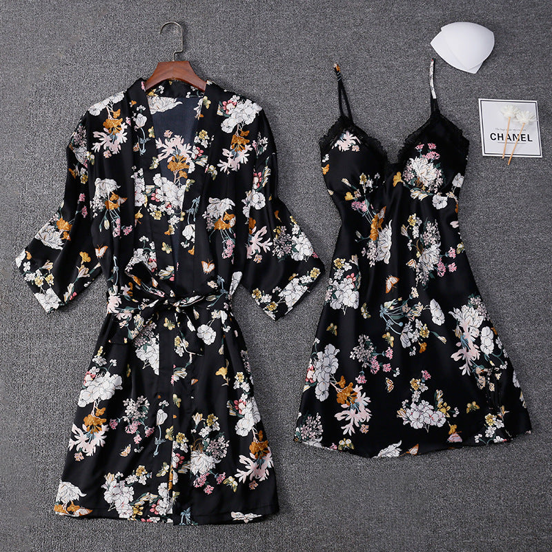Printed Suspender Nightgown Set