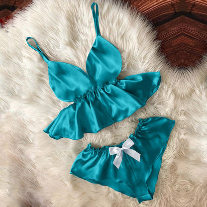 Camisole Bow Shorts V-neck