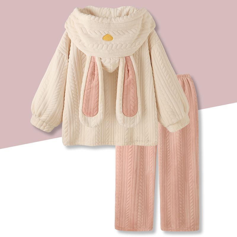 Flannel Long Sleeve Warm Pajama Sets