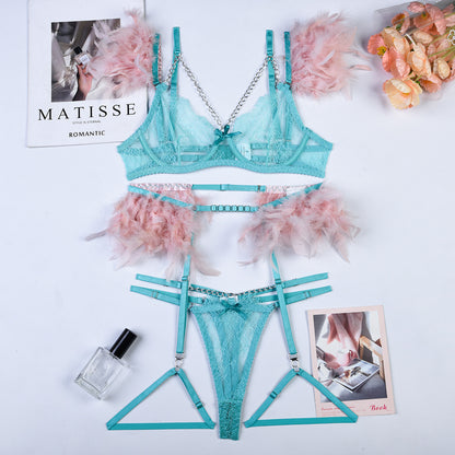 Feather Chains Lace Sexy Lingerie