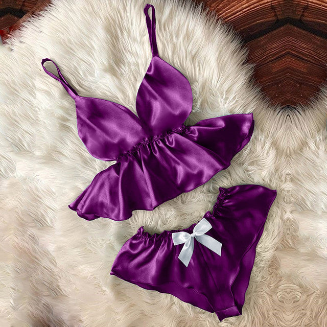 Camisole Bow Shorts V-neck