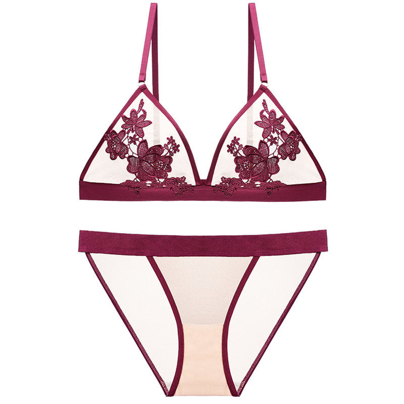 Triangle, no underwire lingerie set