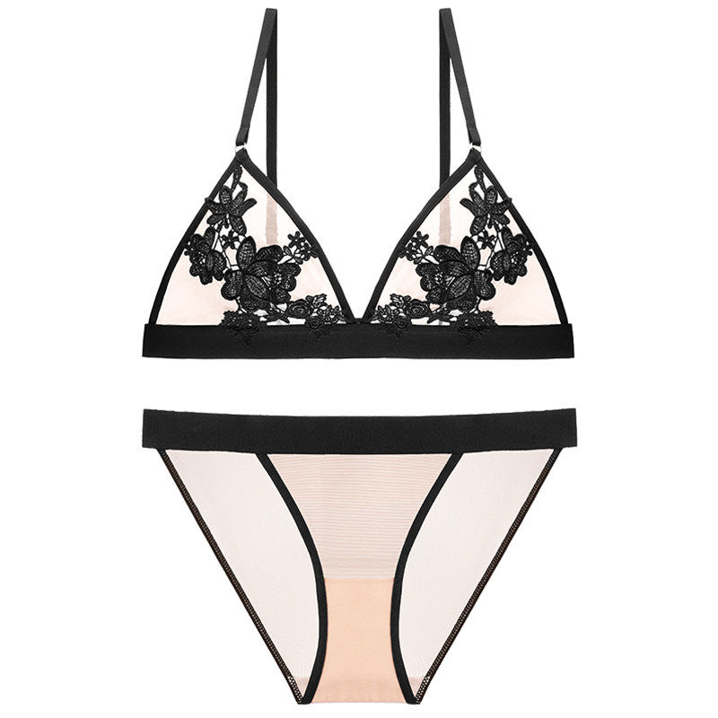 Triangle, no underwire lingerie set