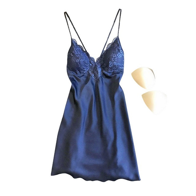 Satin Dress With Cups