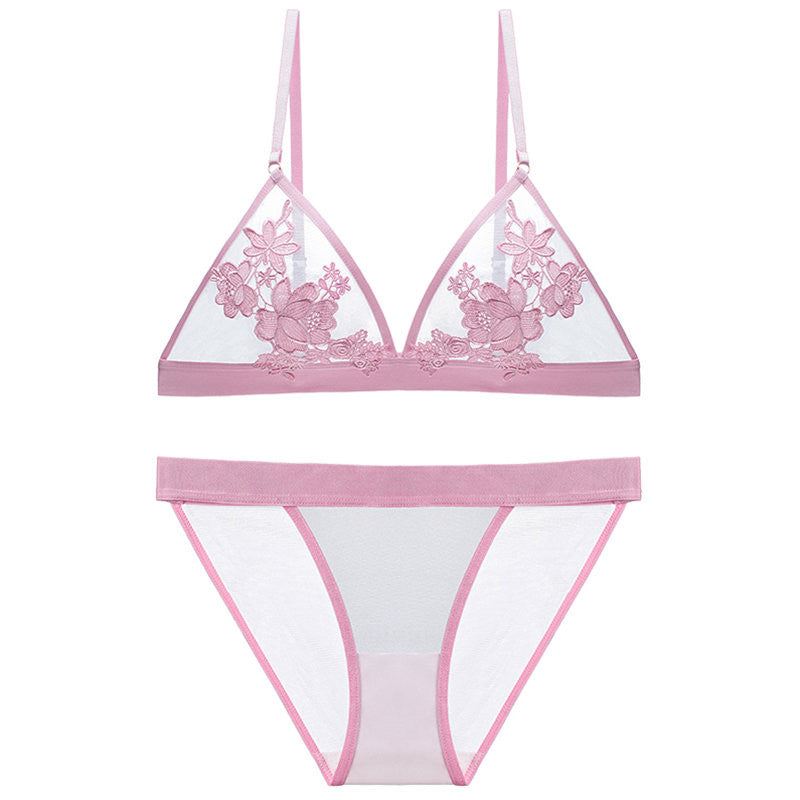 Triangle, no underwire lingerie set