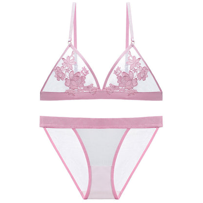 Triangle, no underwire lingerie set
