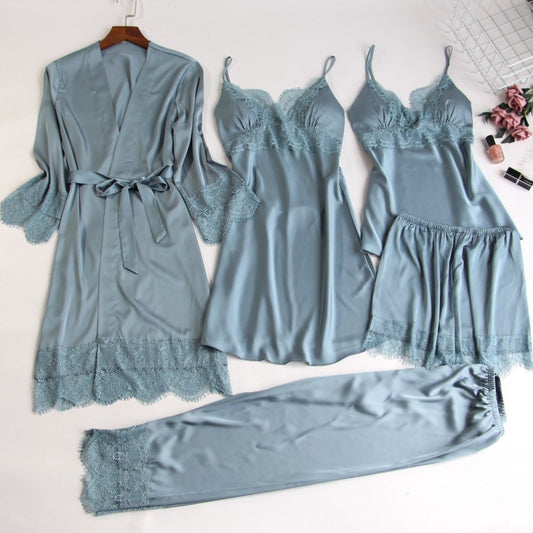 Five-Piece Pajamas With Chest Pad Set