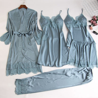 Five-Piece Pajamas With Chest Pad Set
