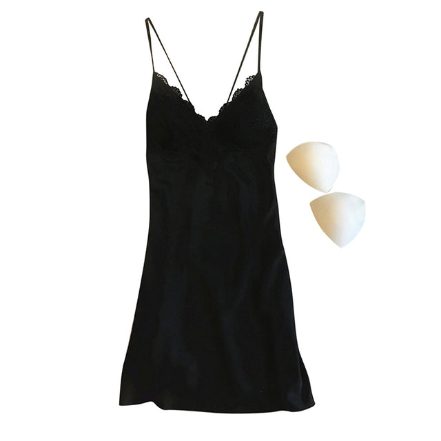 Satin Dress With Cups