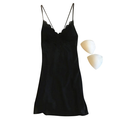 Satin Dress With Cups