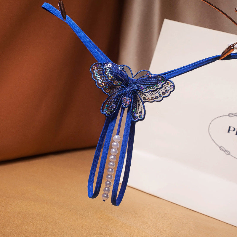 Thong Ladies Sexy Panties Transparent Pearl Butterfly