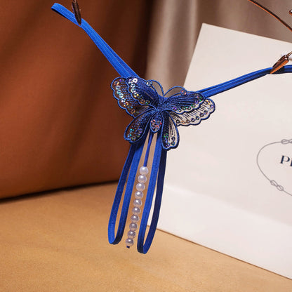 Thong Ladies Sexy Panties Transparent Pearl Butterfly