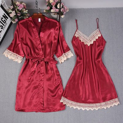 cuff lace nightgown dress set