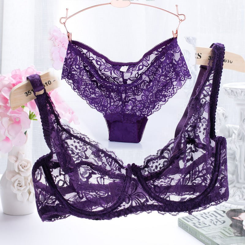 Ultra-Thin Lingerie Bras And Panties Set For Women