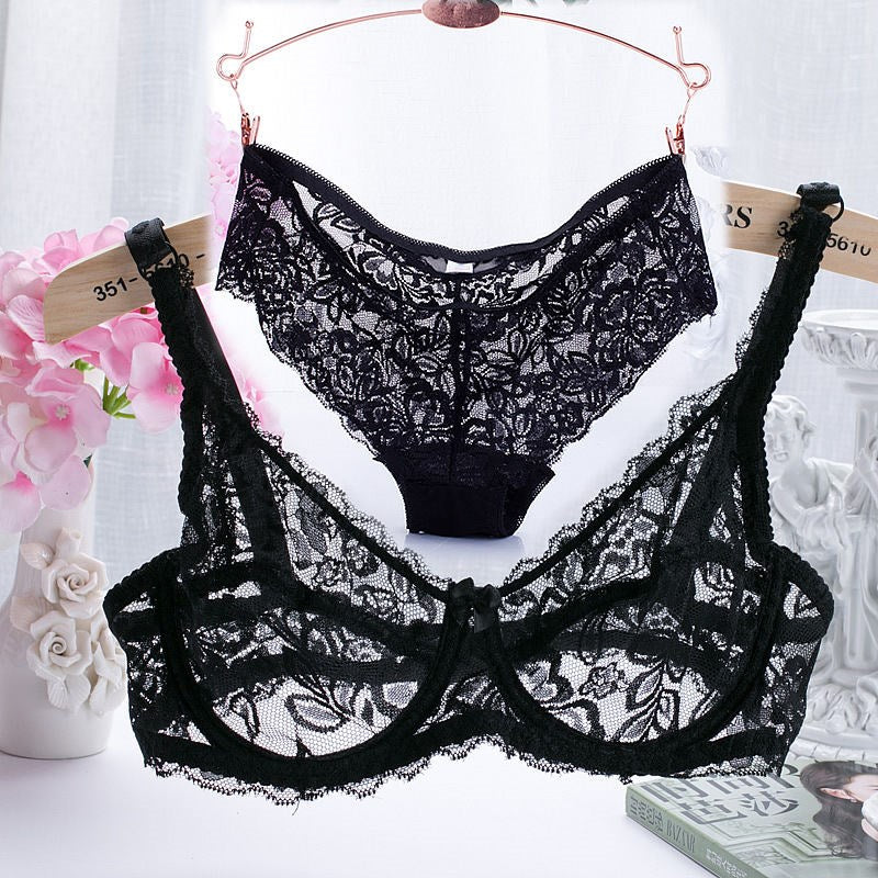Ultra-Thin Lingerie Bras And Panties Set For Women