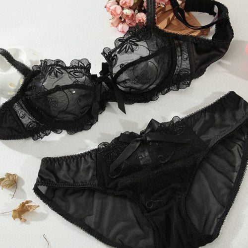 Ultra-Thin Lingerie Bras And Panties Set For Women