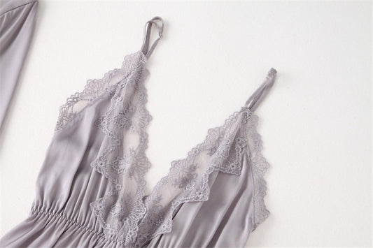 Sexy Two-piece Nightgown With Lace