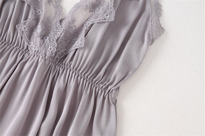 Sexy Two-piece Nightgown With Lace