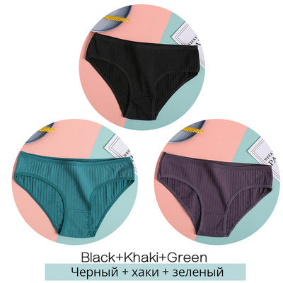 Women Underpants Solid Briefs