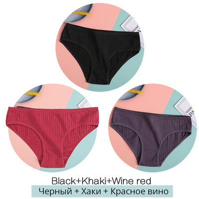 Women Underpants Solid Briefs