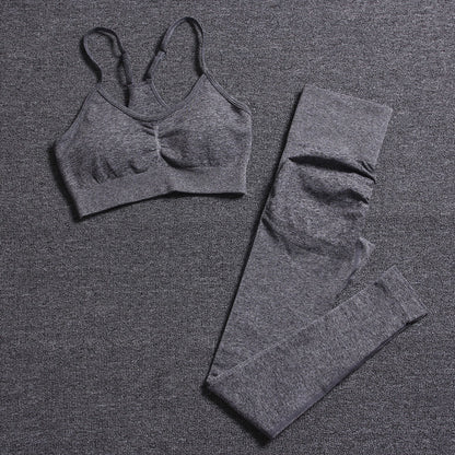Sports Bra and Leggings Set Shockproof