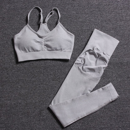 Sports Bra and Leggings Set Shockproof