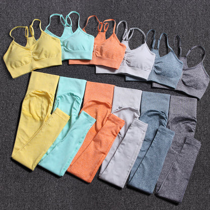 Sports Bra and Leggings Set Shockproof
