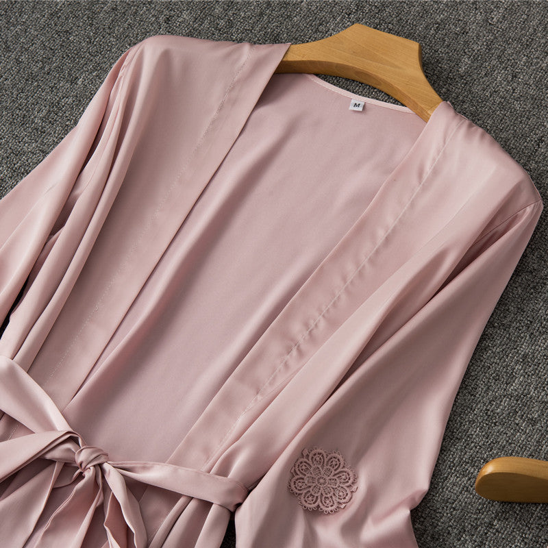 Nightgown set with floral sleeves