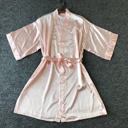 Multicolor Nightgown Ladies Three-Quarter Sleeve Cardigan Robe
