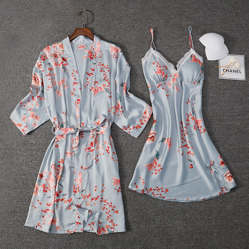 Printed Suspender Nightgown Set