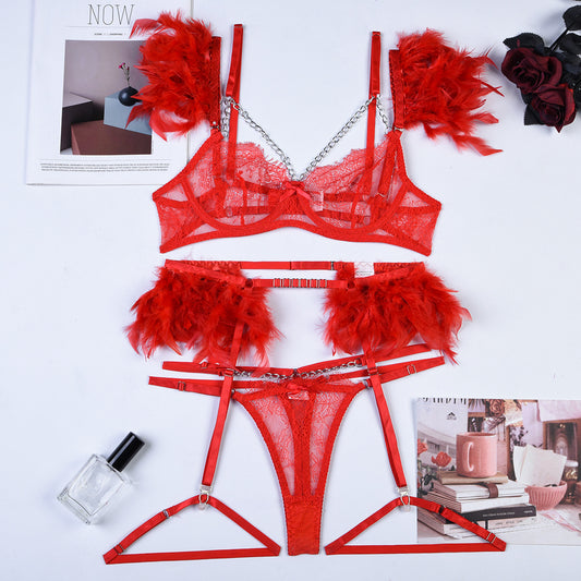 Feather Chains Lace Sexy Lingerie