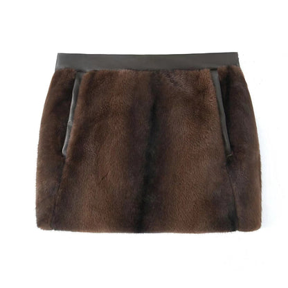 Elegant Artificial Fur Effect Lingerie Skirt