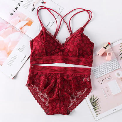 Flower Pattern Lingerie Set