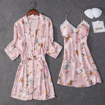 Printed Suspender Nightgown Set