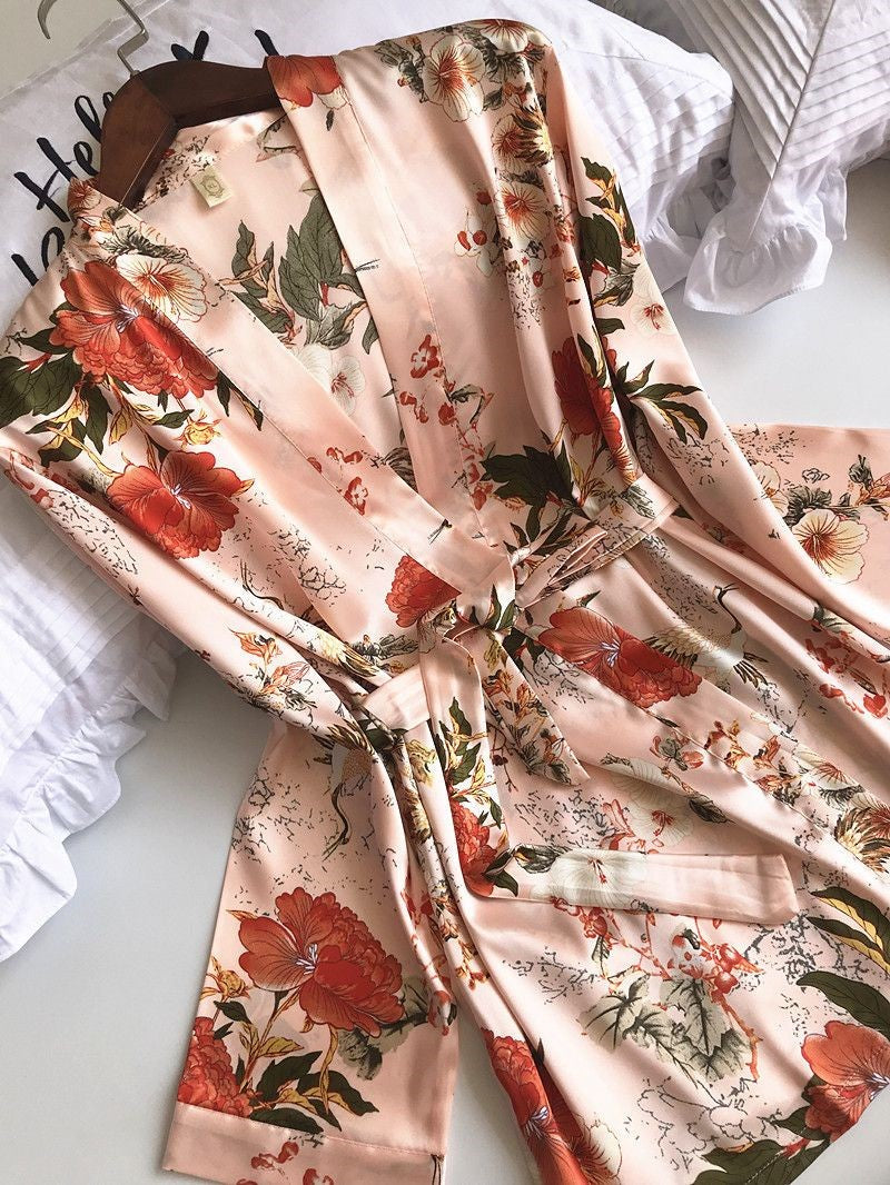 Sexy floral print pajamas