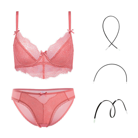 Transparent Embroidery Lingerie Set