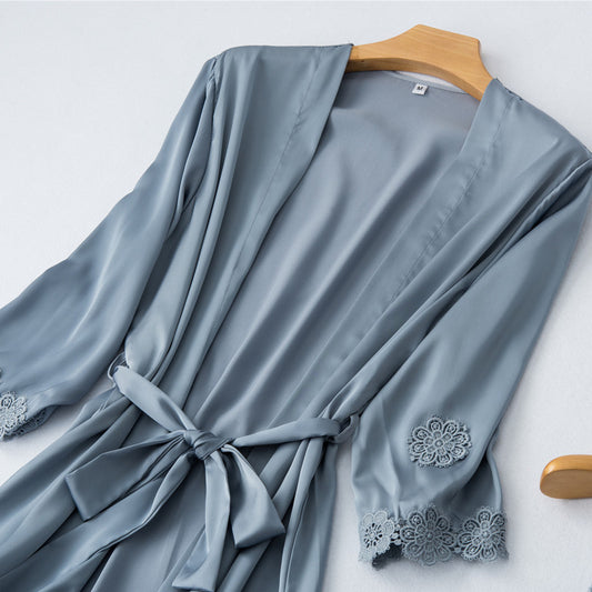 Nightgown set with floral sleeves