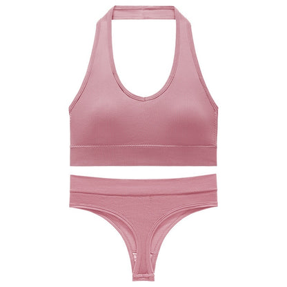 No Underwire Push Up Sports Bra Set