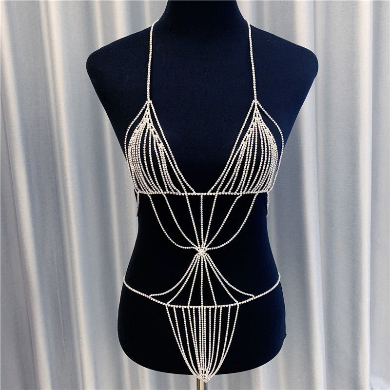 Exaggerated Rhinestone Body Chain