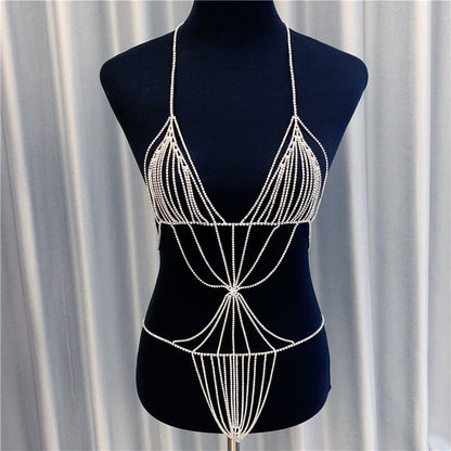 Exaggerated Rhinestone Body Chain