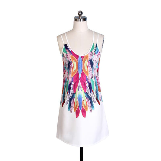 Boho Style Sexy Printed Lingerie Dress