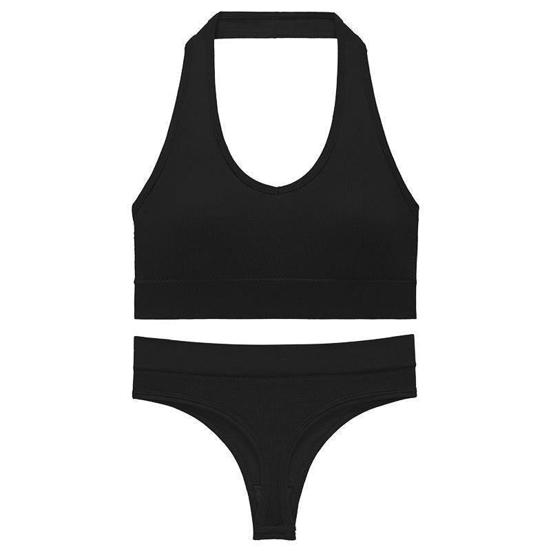 No Underwire Push Up Sports Bra Set