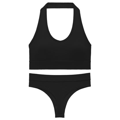 No Underwire Push Up Sports Bra Set
