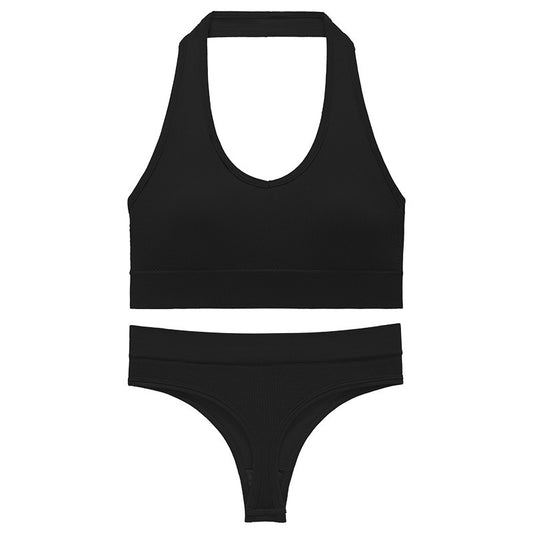 No Underwire Push Up Sports Bra Set