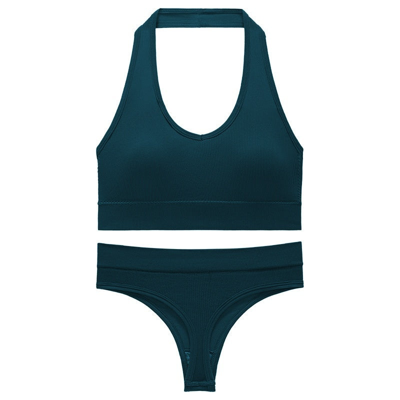 No Underwire Push Up Sports Bra Set