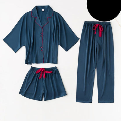 Flower rock satin pajamas