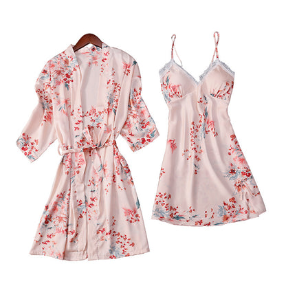 Printed Suspender Nightgown Set