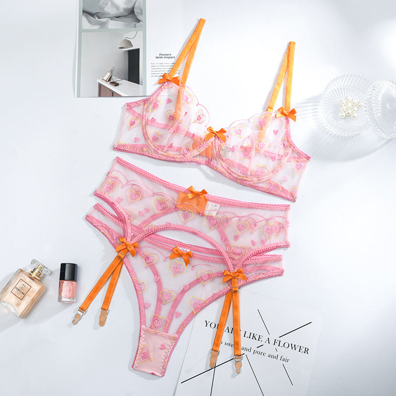 Lace Love Girl Embroidered Mesh Set